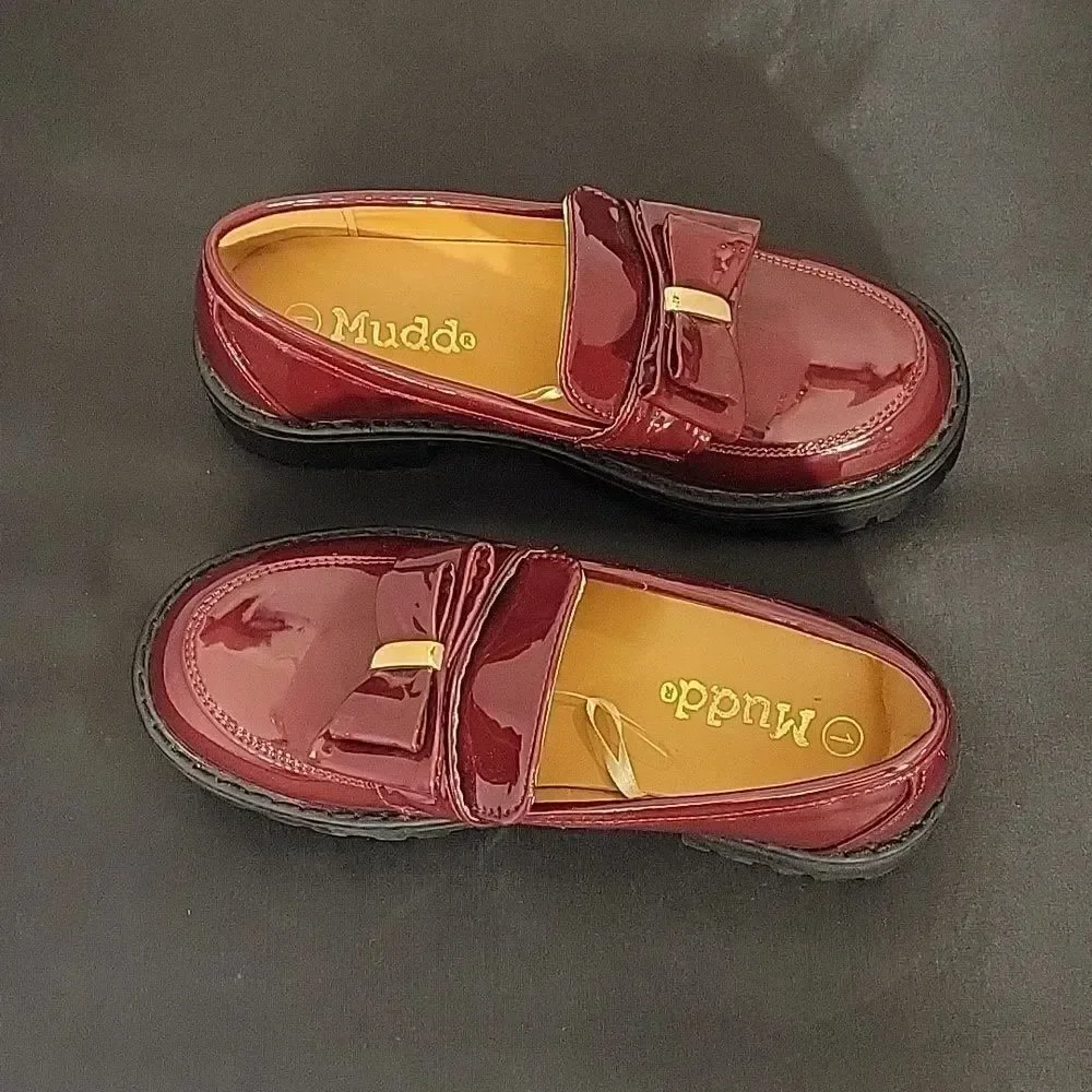 BRAND NEW MUDD BOWNOT CHUNKY HEEL PLATFORM LOAFERS